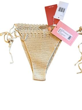 CULT GAIA Women's Eshe Crochet Bikini Bottom Sand XL NWT